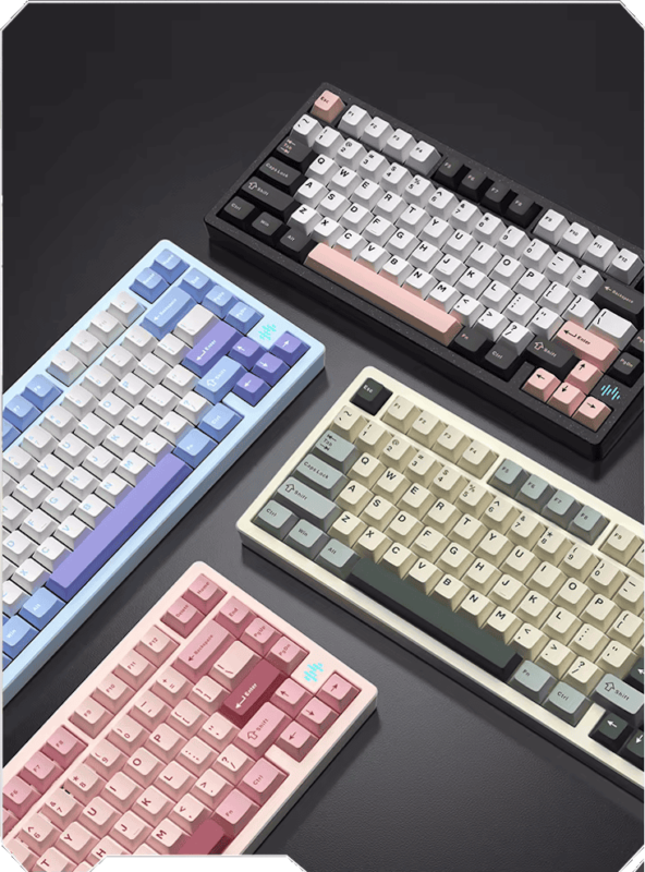 PMO WAVE75 Pro QMK Aluminum Mechanical Keyboard - 75%, 3-mode, FR4, Snow (Kailh), 8000mAh, PVD stainless steel weight 48 22 2