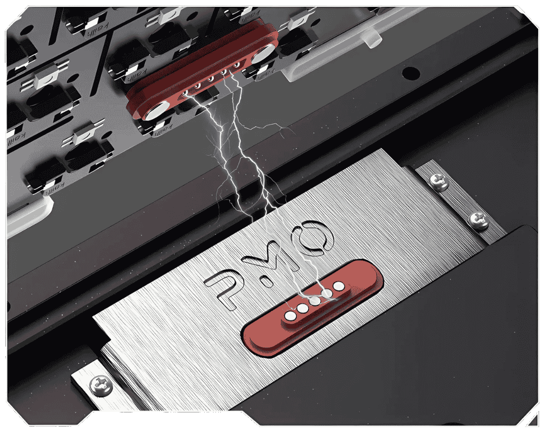 PMO WAVE75 Pro QMK Aluminum Mechanical Keyboard - 75%, 3-mode, FR4, Snow (Kailh), 8000mAh, PVD stainless steel weight 31 4 1new