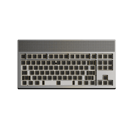 ANGRY MIAO AM Neon 80 Space Silver Base Kit Keyboard - 80%, Leaf Spring Mounting, DIY 389 LEDs