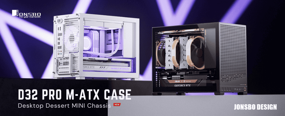 Jonsbo D32 PRO Black M-ATX Case 52 D32 Pro banner