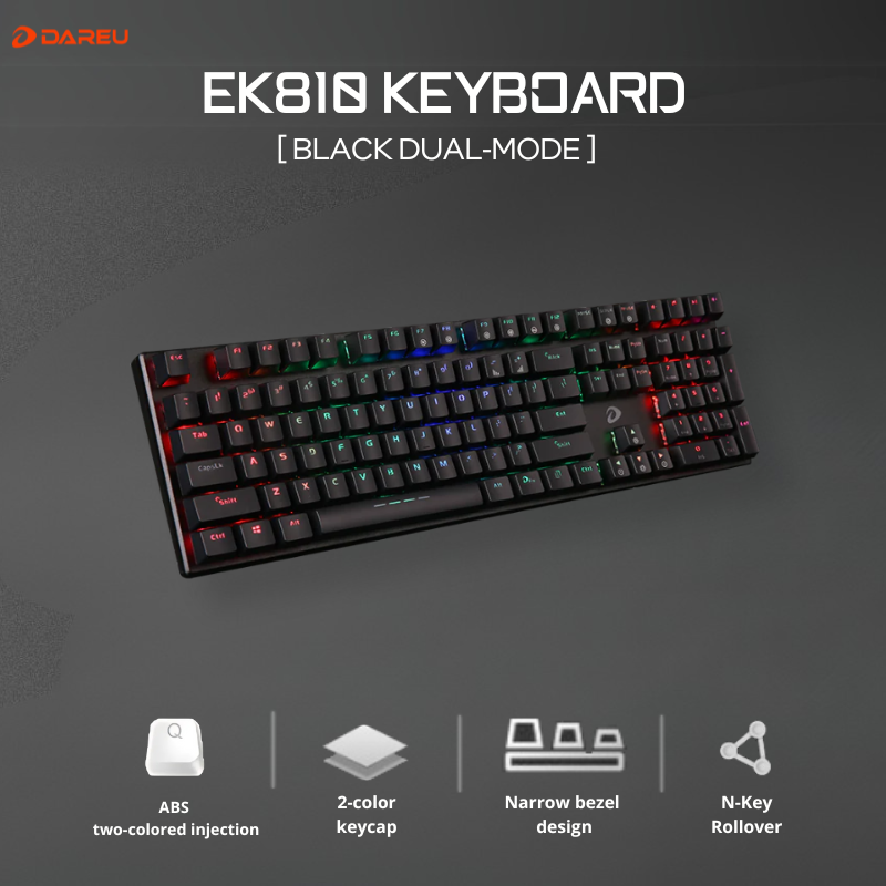 DAREU EK810 Multi-Led Black Gaming Keyboard - Fullsize 108 Keys, USB 2.0 19 EK810 1mb