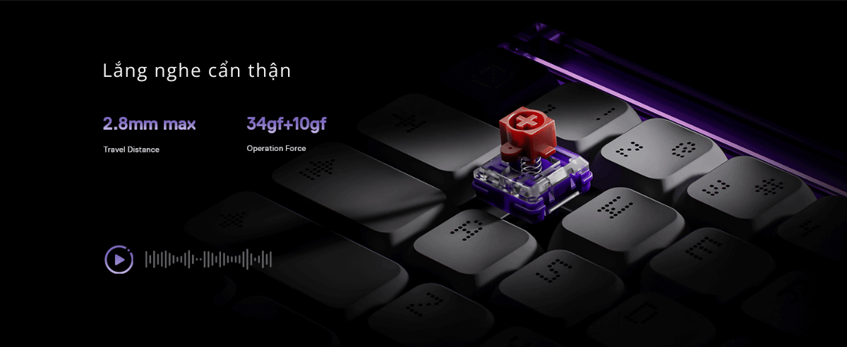 MelGeek MADE68 AIR 8K Purple Keyboard - HE Low-Profile, Rapid Trigger, True 8K Polling Rate, TTC KOM Mini Low-Profile switch 13 MADE68 AIR 8K page 1