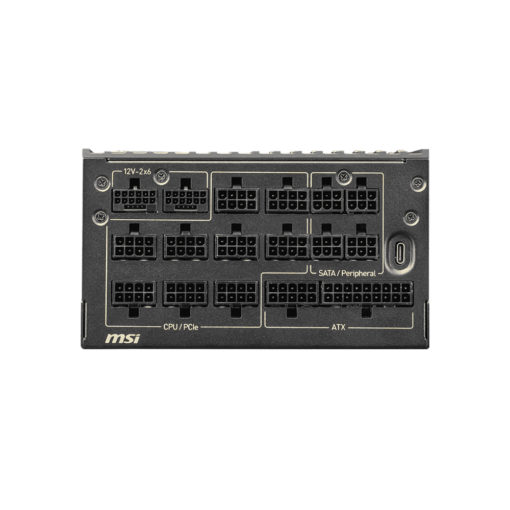 MSI MEG Ai1600T ATX 3.1 PCIE 5.1 PSU - 1600W, 80 plus Titanium, full-modular, Dual 12V-2x6 Cable