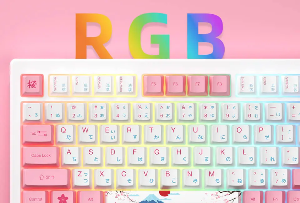 AKKO MOD007B-HE PC Tokyo Sakura Pink Magnetic Switch Keyboard - Hotswap, RGB, USB Type C - Rapid Trigger 57 MOD007B PC DJ RGB