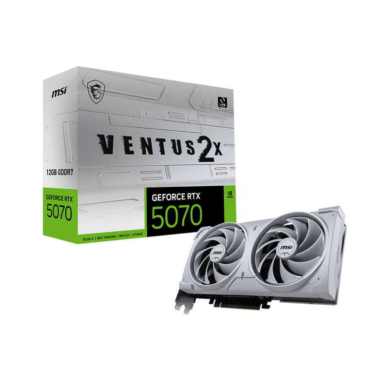 MSI GeForce RTX 5070 12G VENTUS 2X OC WHITE Graphics Card 12 MSI GeForce RTX 5070 12G VENTUS 2X OC WHITE pic 1