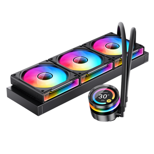 JONSBO TF2-360SC (BI) Black AIO Liquid Cooling - 2.1 inches IPS LCD Screen, 360mm radiator, 3x120mm ARGB Fans