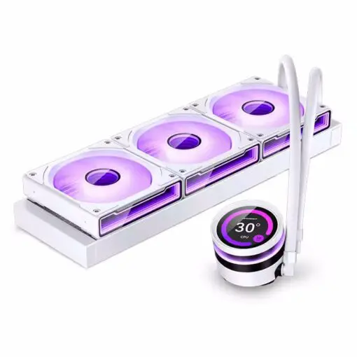 JONSBO TF2-360SC (WI) White AIO Liquid Cooling - 2.1 inches IPS LCD Screen, 360mm radiator, 3x120mm ARGB Fans