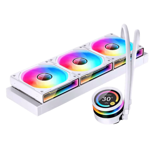 JONSBO TF2-360SC (WI) White AIO Liquid Cooling - 2.1 inches IPS LCD Screen, 360mm radiator, 3x120mm ARGB Fans