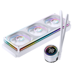 JONSBO TH-360 White AIO Liquid Cooling - 360mm radiator, Single Frame Unit 3x120mm 3Pin ARGB Fans