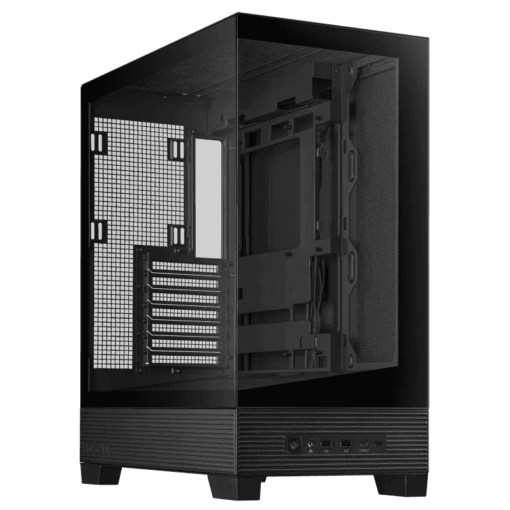ASUS A31 Black ATX Mid-Tower Case - BTF Hidden Connectors, 8° Angled Base, Dual-Sided Tempered Glass