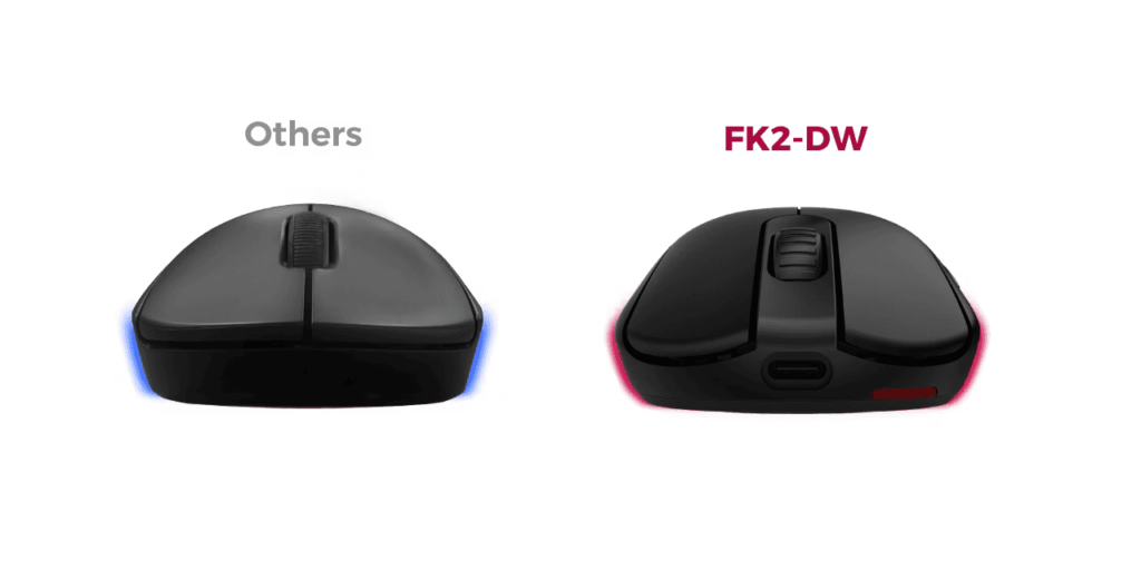 ZOWIE FK2-DW Wireless Ergonomic Gaming - 65g, Matte Black, M Size (125.1 x 64.9 x 36.4 mm) 22 faster mouse lifting 2 1