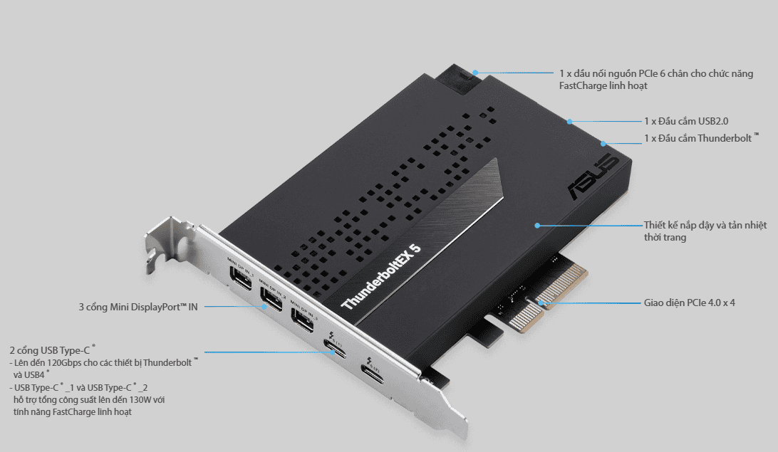 ASUS ThunderboltEX 5 Expansion Card - Intel® JHL9580 Thunderbolt 5 Controller 35 toiuuhoa