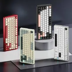 PMO WAVE75 Pro QMK Aluminum Mechanical Keyboard - 75%, 3-mode, FR4, Snow (Kailh), 8000mAh, PVD stainless steel weight 21 wave75 pic 3