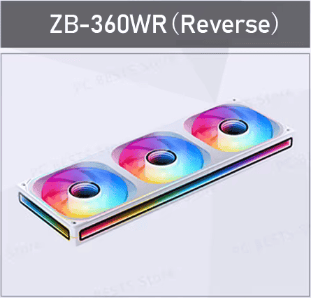 JONSBO ZB-360BR Black Fan Case - 3in1, 3x120mm 3Pin Reverse ARGB Fans, PWM, 4-Sides Infinity Mirror 20 1 2