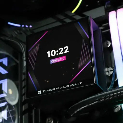 THERMALRIGHT Hyper Vision 360 ARGB Black AIO Liquid CPU Cooler - Black, IPS LCD Screen (480x480 Res), 360mm Radiator, ARGB
