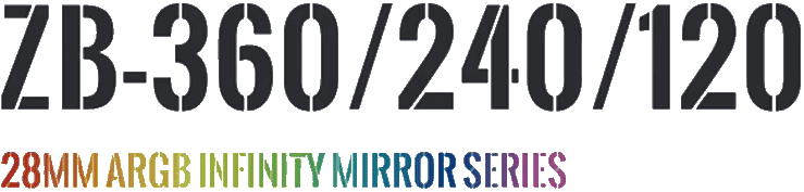 JONSBO ZB-360BR Black Fan Case - 3in1, 3x120mm 3Pin Reverse ARGB Fans, PWM, 4-Sides Infinity Mirror 13 2 1