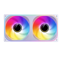 JONSBO ZB-240WR White Reverse Blade Fan Case - 2in1, 2x120mm 3Pin ARGB Fans, PWM, 4-Sides Infinity Mirror