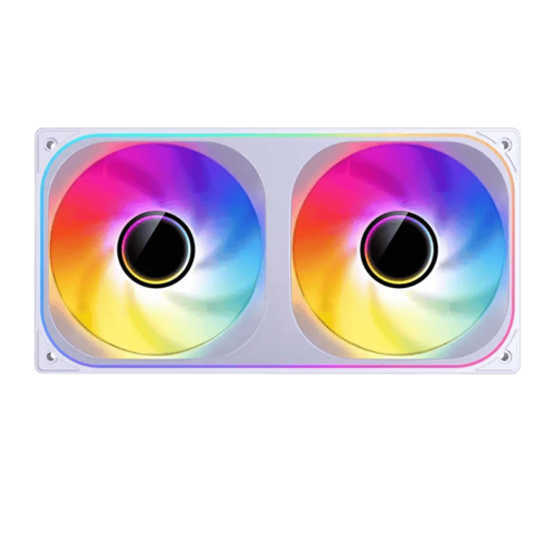 JONSBO ZB-240WR White Reverse Blade Fan Case - 2in1, 2x120mm 3Pin ARGB Fans, PWM, 4-Sides Infinity Mirror