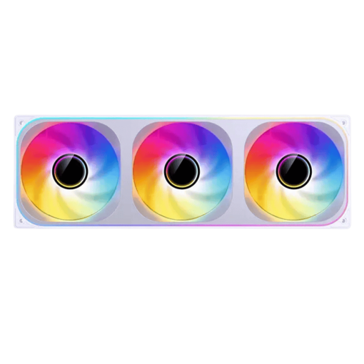 JONSBO ZB-360W White Fan Case - 3in1, 2x120mm 3Pin ARGB Fans, PWM, 4-Sides Infinity Mirror