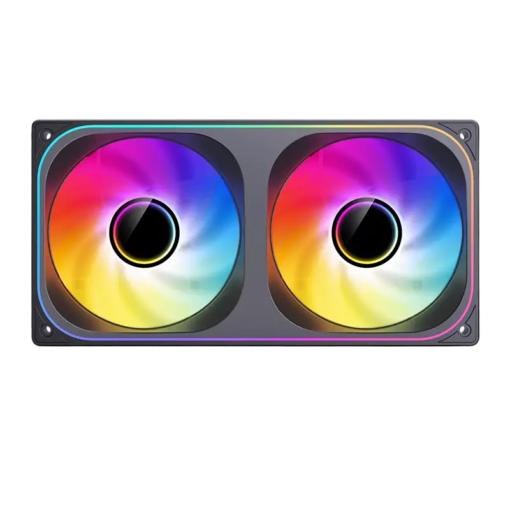 JONSBO ZB-240B Black Fan Case - 2in1, 2x120mm 3Pin ARGB Fans, PWM, 4-Sides Infinity Mirror