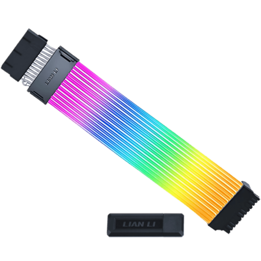 Lian Li Strimer Wireless 24P Controller Included (PW24-1W-T) Addressable RGB Power Extension Cable - 260mm, 12 x light guide
