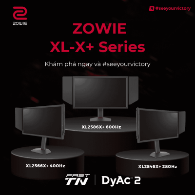 BenQ Zowie XL2586X+ Gaming Monitor - 24.1" , FHD 16:9, 600Hz, 1ms, TN, HDMI 2.1, DP 1.4 23 3 285