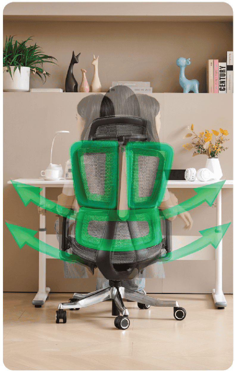 Upgen Revolution 2025 (Black/Grey) lưới Matrex Comfort USA Ergonomic Chair 33 4 3