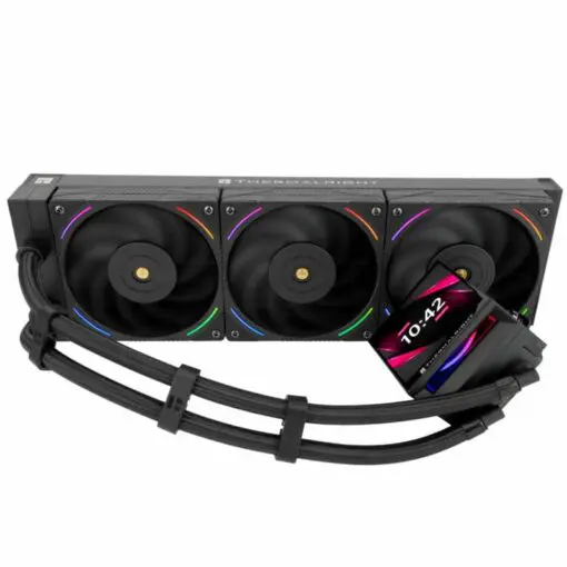 THERMALRIGHT Hyper Vision 360 ARGB Black AIO Liquid CPU Cooler - Black, IPS LCD Screen (480x480 Res), 360mm Radiator, ARGB
