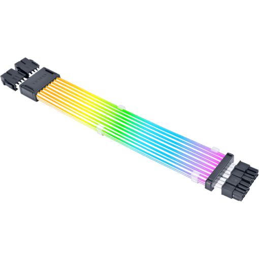 Lian Li Strimer Wireless CPU 2x8-PIN (PW8-1W-CPU) Addressable RGB Power Extension Cable - 260mm, 8 x light guide