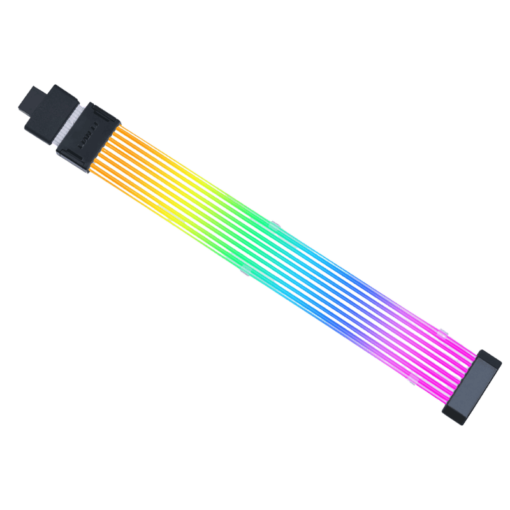 Lian Li Strimer Wireless 16-8 (PW16-81W) Addressable RGB Power Extension Cable - 340mm, 8 x light guide