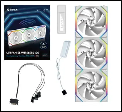 Lian Li UNI FAN SL Wireless LCD 120 Single White Fan (12SLLCD1W1W) - 1x 120mm fans, 1.6" LCD Display 53 SL pk 09
