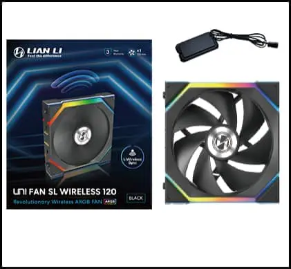 Lian Li UNI FAN SL Wireless LCD 120 Single White Fan (12SLLCD1W1W) - 1x 120mm fans, 1.6" LCD Display 54 SL pk 10