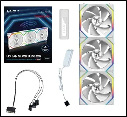 Lian Li UNI FAN SL Wireless LCD 120 Single White Fan (12SLLCD1W1W) - 1x 120mm fans, 1.6" LCD Display 57 SL pk 13