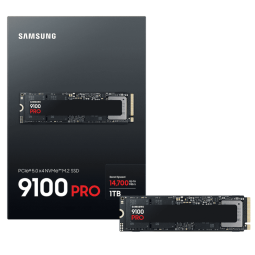 Samsung 9100 Pro 1TB (MZ-VAP1T0BW) SSD - PCIe® 5.0 x4, NVMe™ 2.0 interface, M.2 (2280) form factor, 14700 MB/s read, 13300 MB/s write
