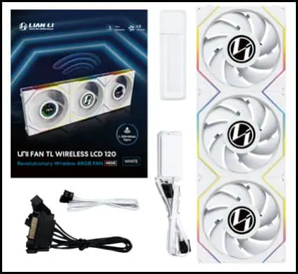 Lian Li UNI FAN TL120 Wireless Single Black Fan (12TL1W1B) - 1x 120mm fans, 2.4 GHz Wireless Signal for RGB & Fan Control 44 TL Wireless pg 004 c