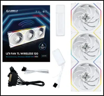 Lian Li UNI FAN TL120 Wireless Single Black Fan (12TL1W1B) - 1x 120mm fans, 2.4 GHz Wireless Signal for RGB & Fan Control 56 TL Wireless pg 016 c