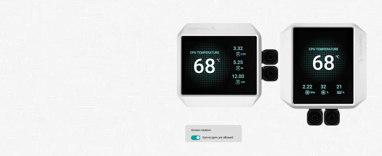 DeepCool MYSTIQUE 360 WH ARGB AIO Liquid CPU Cooler - White, 360mm Radiator, 5th Gen Pump 3400RPM AIO 2.8" 640x480 TFT LCD Screen, Anti-Leak Tech, FD12 ARGB WH Fans 19 WH 02 1