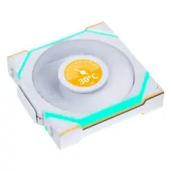 Lian Li UNI FAN SL Wireless LCD 120 Reverse Blade Triple White Fan (12RSLLCD1W3W) - 3x 120mm fans, 1.6" LCD Display, 2.4 GHz Wireless Signal for RGB & Fan Control 11 sl w 01 a scaled 1