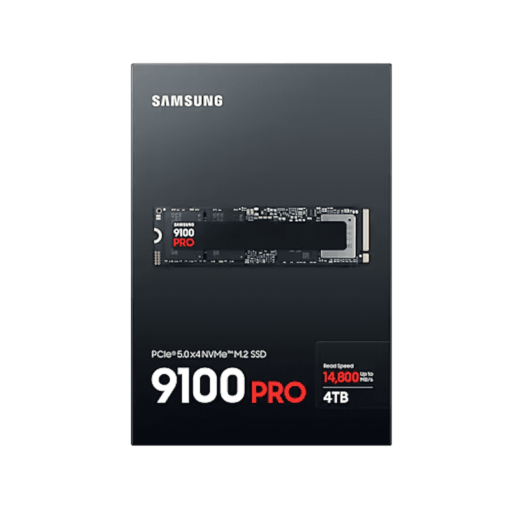 Samsung 9100 Pro 4TB (MZ-VAP4T0BW) SSD - PCIe® 5.0 x4, NVMe™ 2.0 interface, M.2 (2280) form factor, 14800 MB/s read, 13400 MB/s write