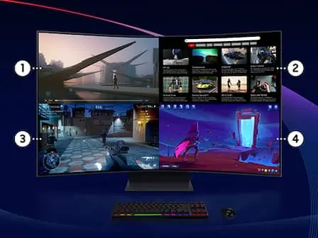Samsung Odyssey Ark 2 G97NC (LS55CG970NE) Curved Gaming Monitor - 55 inch, 4K UHD (3840 x 2160), 16:9, Mini Led, 165Hz. 600cd/m2, Curved 1000R 27 vn feature multi view with 4 inputs 537781119 1
