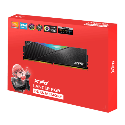 ADATA XPG LANCER RGB 64GB Memory Kit - Black, 64GB(2 x 32GB) 6000MHz CL30 DDR5 (AX5U6000C3032G-DCLARBK)
