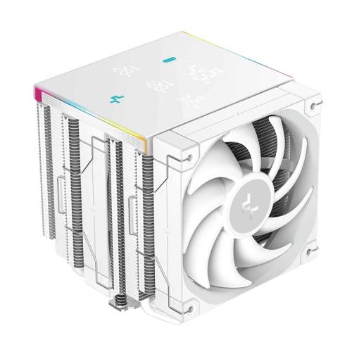 Deepcool AK620 DIGITAL PRO WH CPU Air Cooler - White, 6 Heatpipes, Dual Tower, Multi-data point screen, 260W TDP, 2x FT12 SE PWM fans