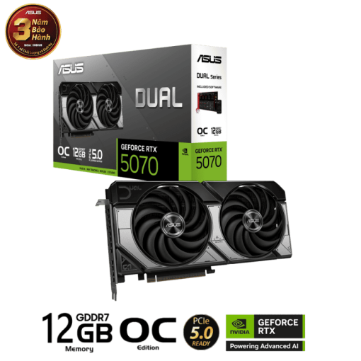 ASUS Dual GeForce RTX 5070 12GB GDDR7 OC Edition (DUAL-RTX5070-O12G) Graphics Card