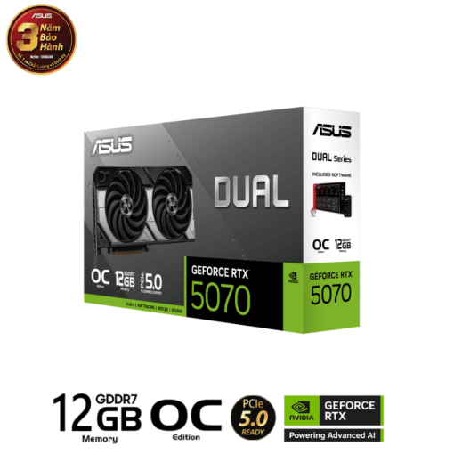 ASUS Dual GeForce RTX 5070 12GB GDDR7 OC Edition (DUAL-RTX5070-O12G) Graphics Card