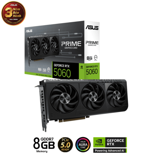 ASUS PRIME GeForce RTX 5060 8GB GDDR7 (PRIME-RTX5060-8G) Graphics Card