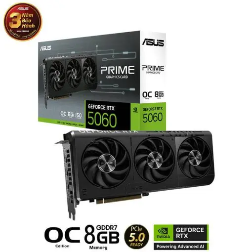 ASUS PRIME GeForce RTX 5060 8GB GDDR7 OC Edition (PRIME-RTX5060-O8G) Graphics Card