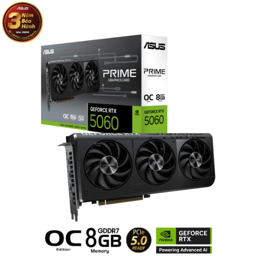 ASUS PRIME GeForce RTX 5060 8GB GDDR7 OC Edition (PRIME-RTX5060-O8G) Graphics Card
