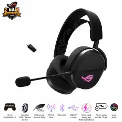 ASUS ROG Pelta Black Wireless Gaming Headset - Tri-mode connectivity, AuraSync, 309g, 50mm Titanium Drivers 9 ROG PELTA 01