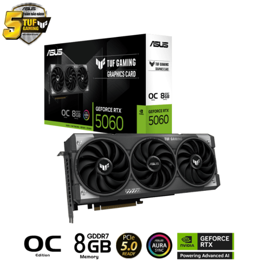 ASUS TUF Gaming GeForce RTX 5060 8GB GDDR7 OC Edition (TUF-RTX5060-O8G-GAMING) Graphics Card