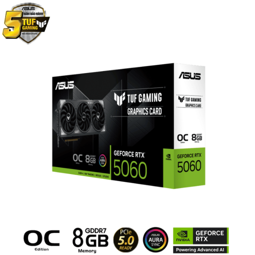 ASUS TUF Gaming GeForce RTX 5060 8GB GDDR7 OC Edition (TUF-RTX5060-O8G-GAMING) Graphics Card